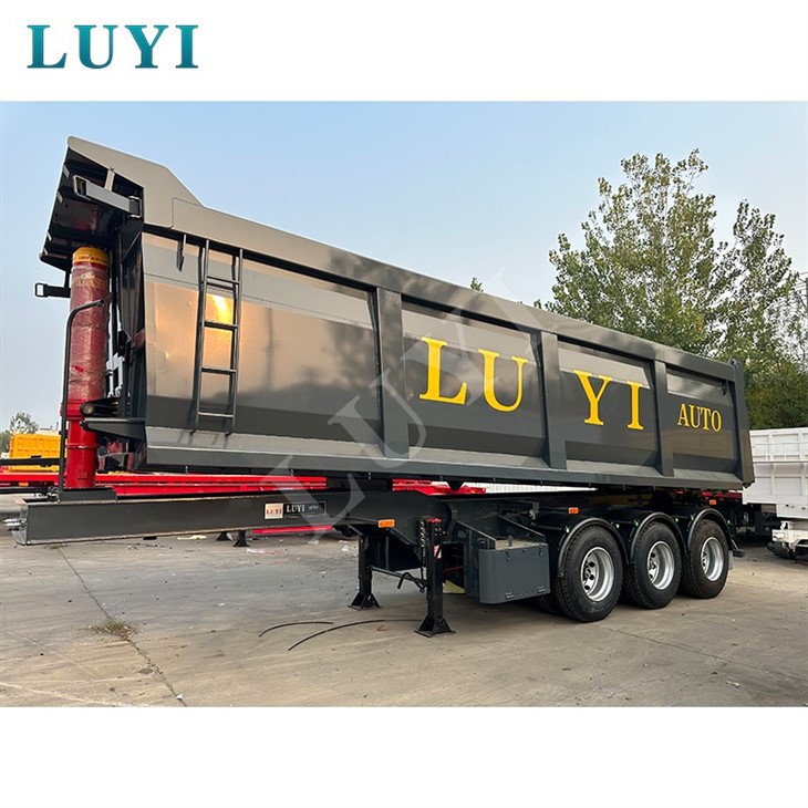 3 Axle Black Rectangular Rear Tipping Dump Semi Trailer best 3 Axle Black Rectangular Rear Tipping Dump Semi Trailer best
