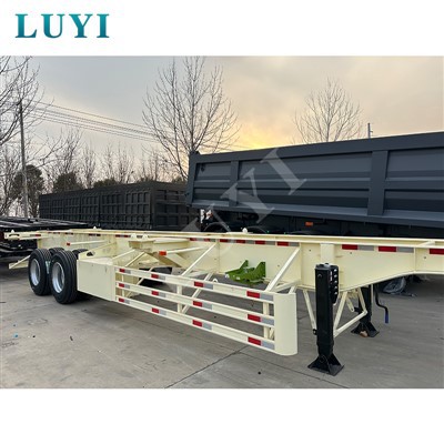 লজিস্টিক ট্রান্সপোর্টের জন্য 2 এক্সেল 40 ফুট কন্টেইনার সেমি ট্রেলার